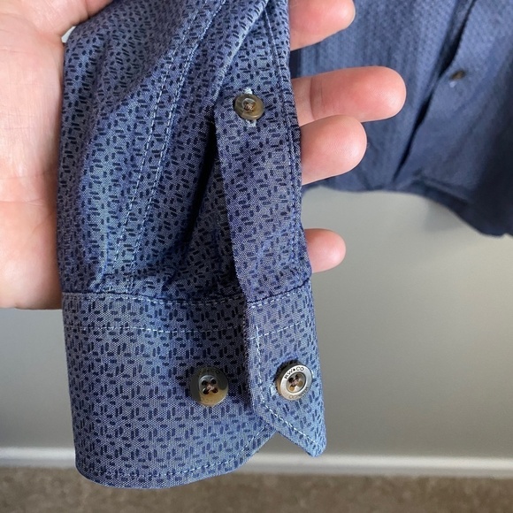 RW & Co. Tailored Fit Men's Patterned Button Up Long Sleeve Shirt Size XS - Picture 3 of 11